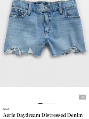 2 pair of aerie Light and dark Wash Distressed Denim Shorts